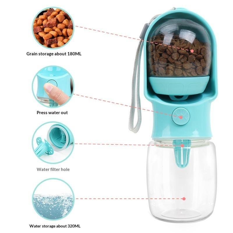ホット2in1ポータブルペット用ウォーターフードボトル プレ - Hot Dog Press のレビューと価格
