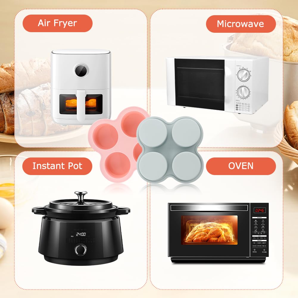 再利用可能なシリコンエアフライヤーエッグ型 3/4 キャビテ - Egg Waffle Pan のレビューと価格