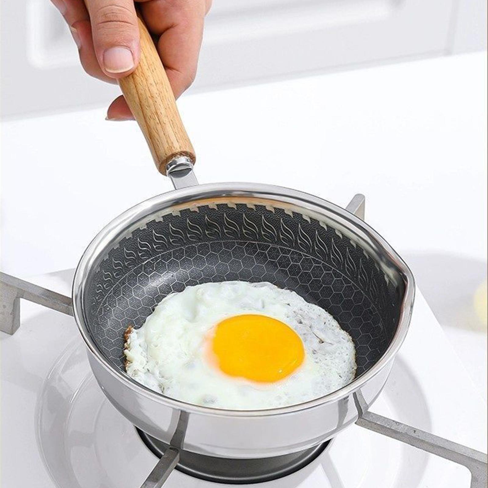 ノンスティックミニフライパン木製ハンドル付きスキレットソース - Egg Waffle Pan のレビューと価格