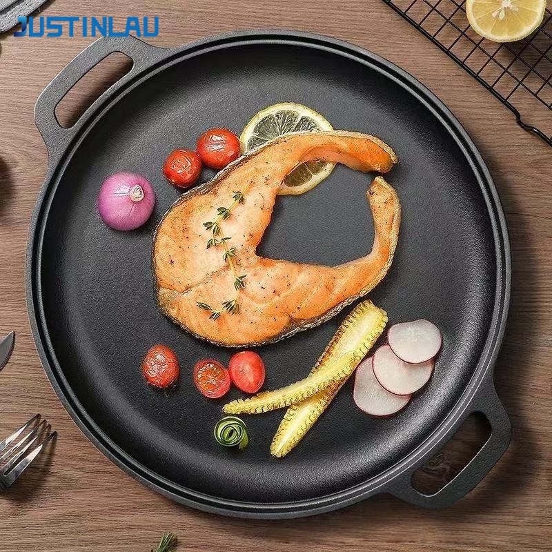 JUSTINLAU ダブルイヤーフライパン 鋳鉄製卵ステーキ - Mini Pancake Griddle のレビューと価格