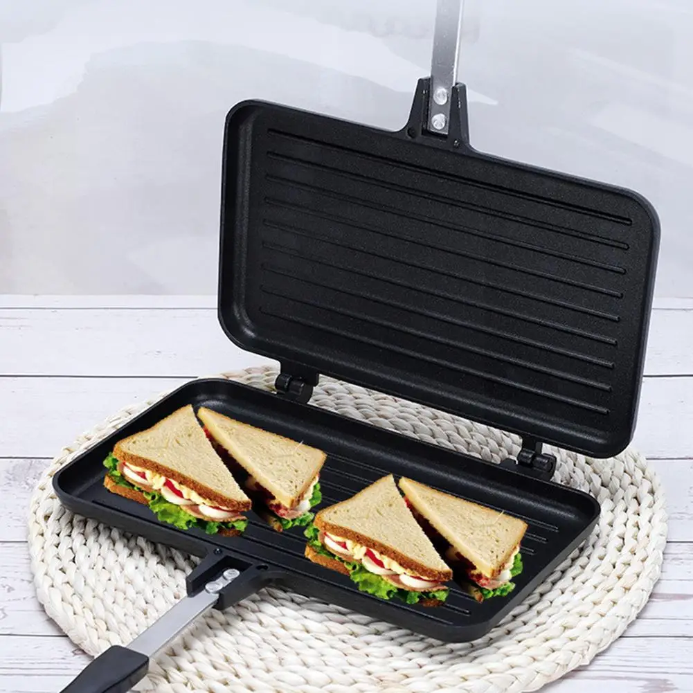 両面フライパンノンスティックサンドイッチメーカーワッフルパン - Mini Pancake Griddle のレビューと価格