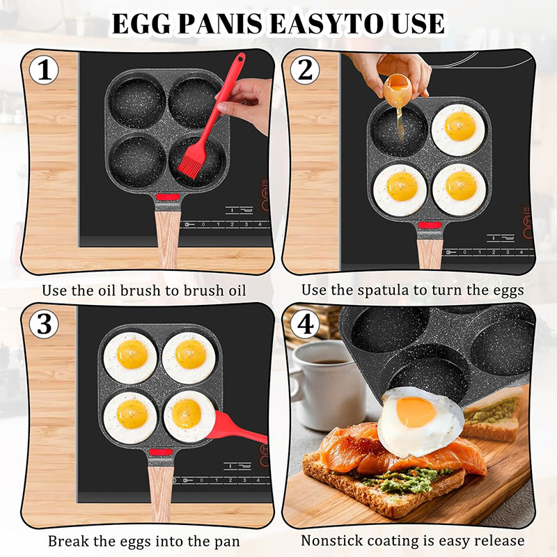 深型卵焼きフライパン 蓋付き 4カップ ノンスティック グラ - Egg Waffle Pan のレビューと価格